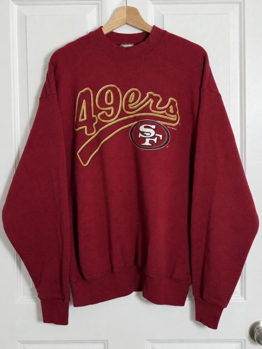 Gildan Cardinal Red 49ERS Graphic Crewneck Sweatshirt